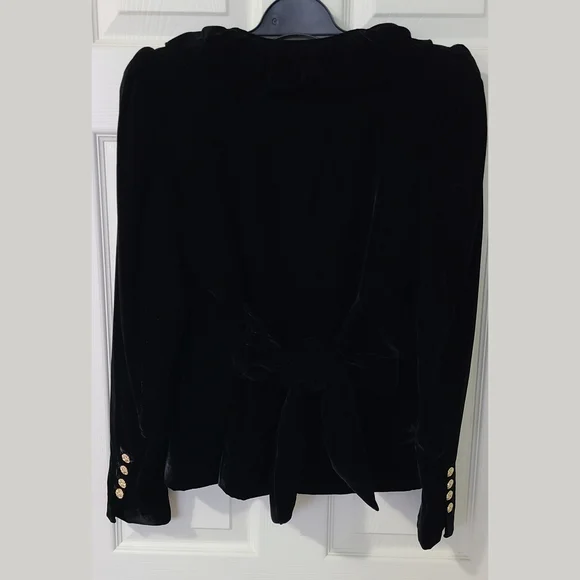ZARA Ruffled Velvet Blazer - Picture 4 of 7
